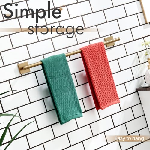 Image of KOKOSIRI Towel Bar Bathroom Towel Holder for Bath Kitchen Cabinet Towel Rails 20 Inch Champagne Bronze Stainless Steel B4005CPG-L20