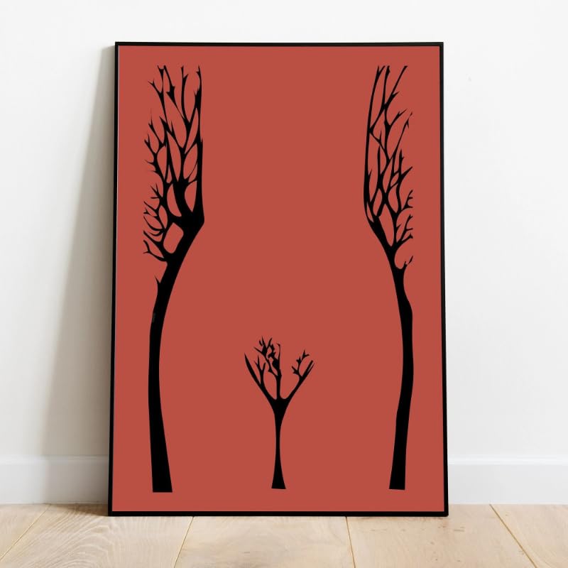 Cuadro decorativo feminista del Árbol de la Vida, póster de moda con mensaje de empoderamiento femenino, ideal para dormitorio, sala de estar, estudio, pasillo o baño (60x80 cm/con marco).