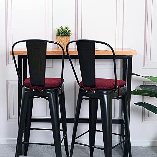 Baibu 14X14 Inches Metal Dining Chair Pads Set Of 4, Non-Slip Metal Chair Cushion Bar Stool Cushion With Ties For Metal Chairs Or Bar Stools - 4 Cushions Only (Red, 14X14X1.5In) #TOP5