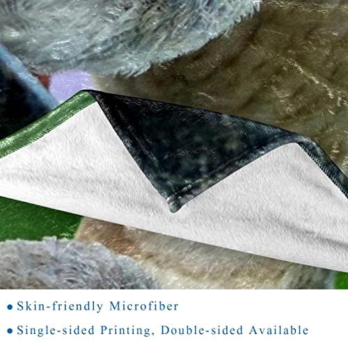 Couverture polaire microfibre haut de gamme Grey Sparrows douce