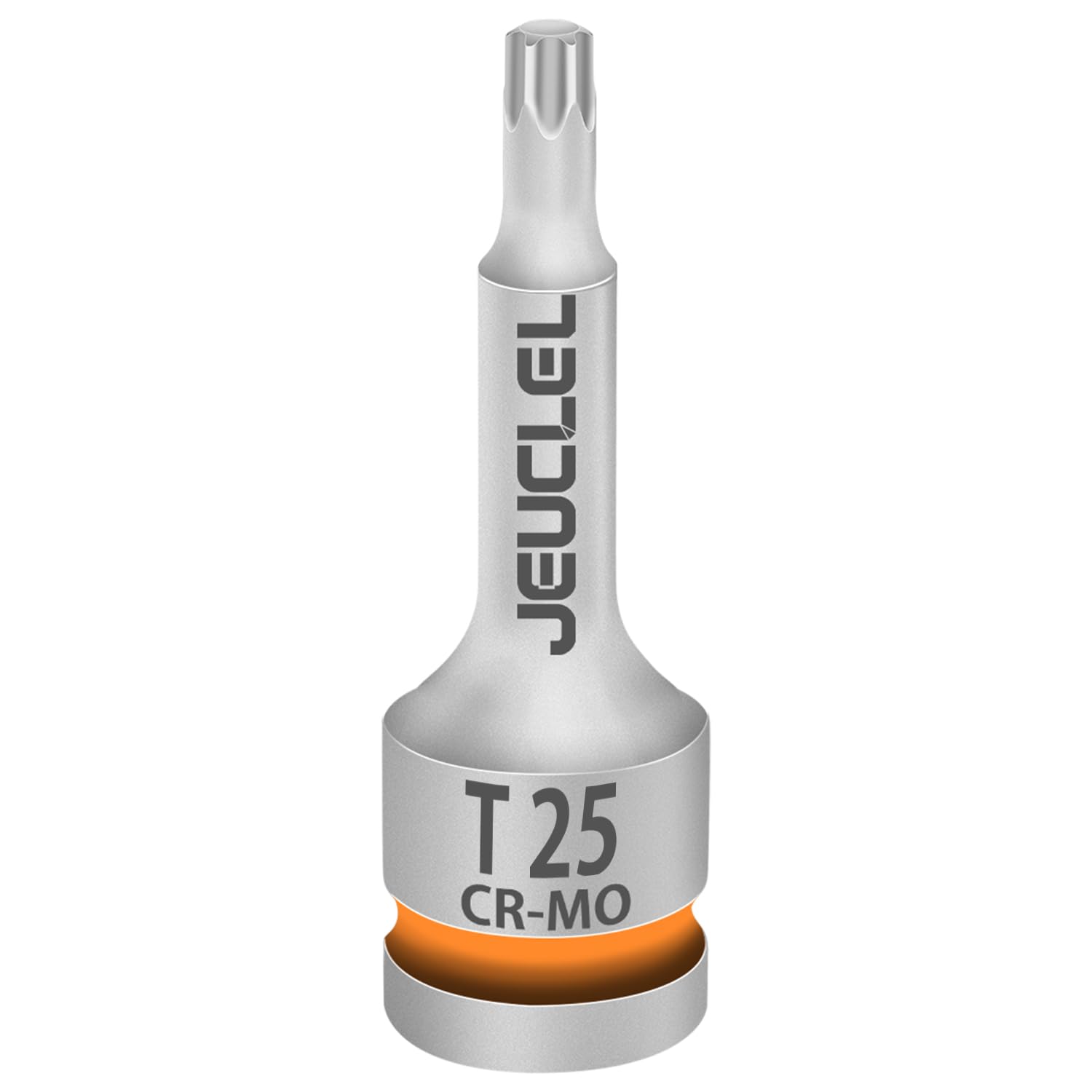 JEUCLEL T25 Torx Star 6 Point Impact Bit Socket, T25 1/2-Inch Square Drive 3-Inch Long Torx Socket, Cr-Mo Steel Lengthen Screwdriver Socket Adapter Tool