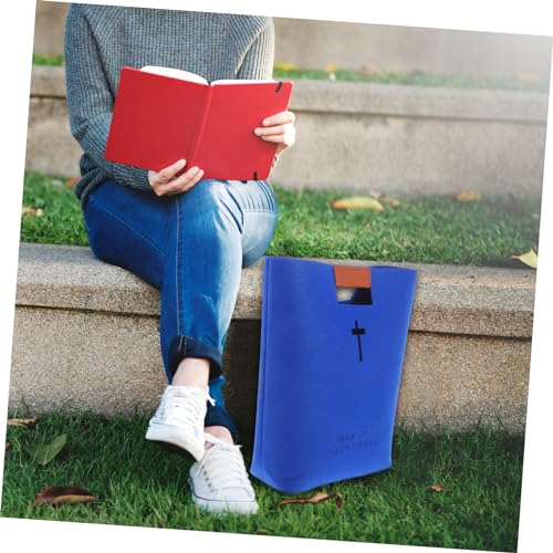 IMIKEYA 1pc Felt Bible Tote Bag Organizer Stylish and Portable Storage for Bibles Books and Essentials Versatile Handbag for Church Shopping and Daily Use2