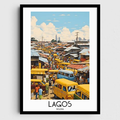 Lagos Travel Wall Art, Nigeria, Africa Home Decor, Nigerian