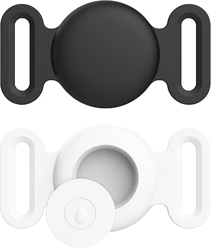 Paquete de 2 soportes Airtag para collar de perro y gato para Apple Airtag para rastreador de perros, funda impermeable antipérdida, de silicona,