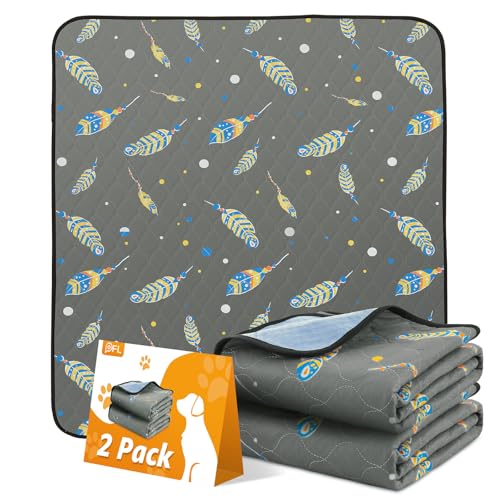 Image of Washable Pee Pads for Dogs: 2 Pack Reusable Puppy Pads, Reusable Pee Pads Waterproof & Leakproof Puppy Pad, Non-Slip Whelping Pee Pads & Potty Training Pad for Floor, Playpen,Crate, Couch, 36x36 Inch