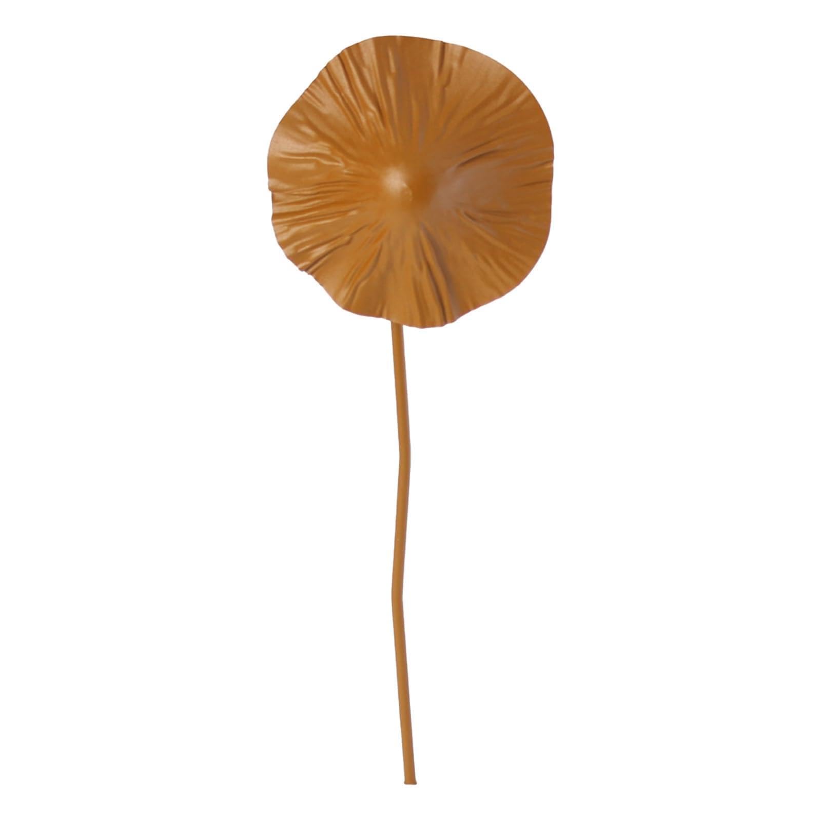 Introti Rusty Lotus Leaf Stake Weather Resist Wrought Iron Lily Leaf Ornament Multi Purpose Garden Stakes Decoration for Lawn Backyard Landscaping Display (L)