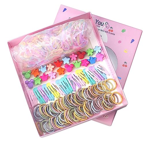 Image of Shining Diva Fashion 74-1220 Pcs Colorful Hair Bands, Hairpins, Ponytail Holders, Flower Clips, BB Clips, Bamboo Knots, Hair Extensions, Headbands for Girls Kids Baby Toddlers | A Box of Multipurpose Girls Hair Accessories Set | Birthday Gift for Girls
