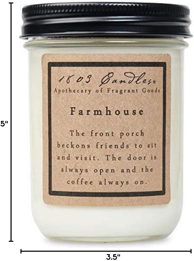 1803 Candles - Scented Soy Jar Candle - Farmhouse Scent