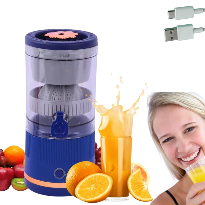 Drumstone 𝐋𝐢𝐦𝐢𝐭𝐞𝐝 𝐰𝐢𝐭𝐡 𝟏𝟓 𝐘𝐞𝐚𝐫𝐬 𝐖𝐚𝐫𝐫𝐚𝐧𝐭𝐲 Electric Orange Juicer Machine, Wireless Citrus Press Juicer, Portable Mosambi Juice Maker, 200ml Capacity, USB-C Rechargeable-image-7