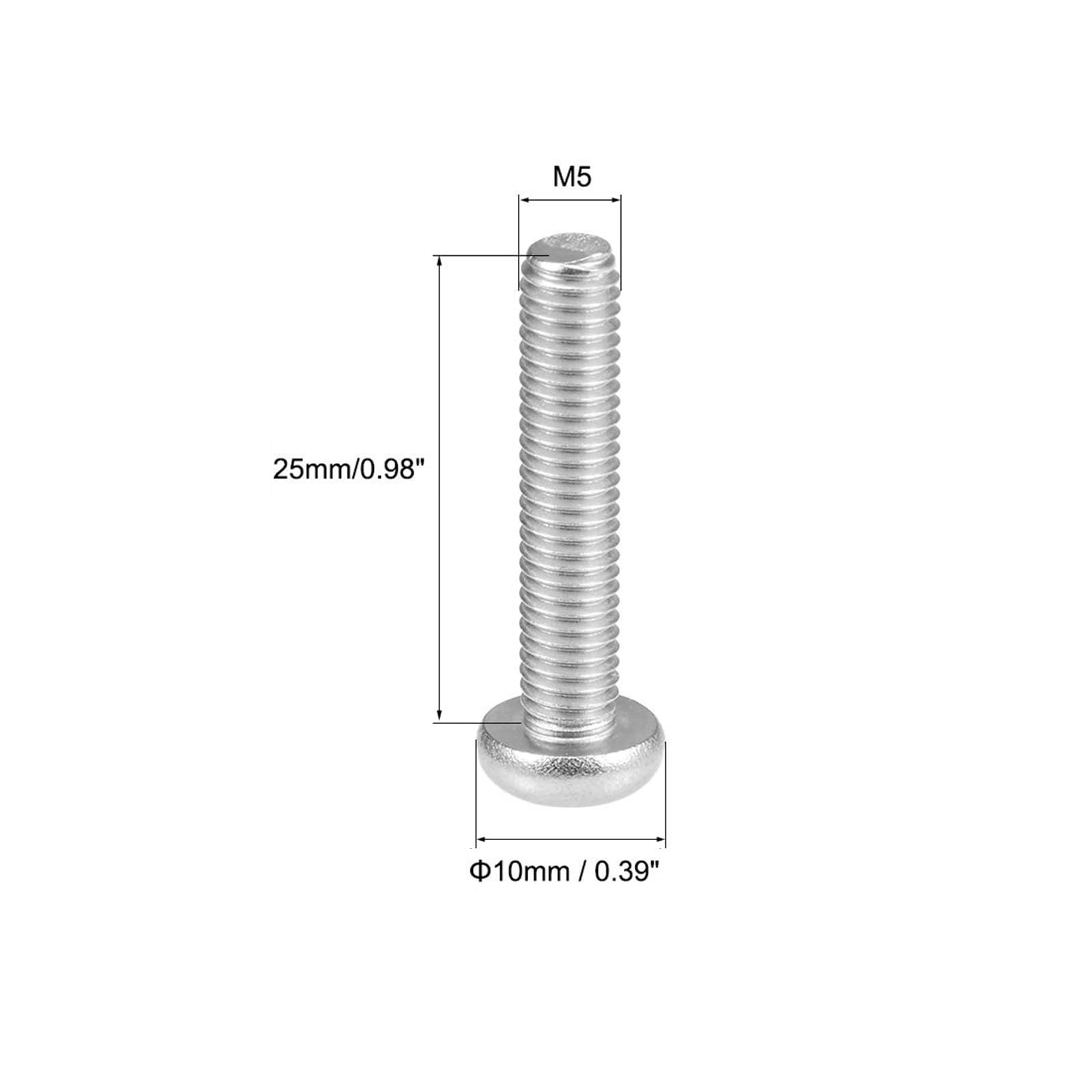 MACHSWON M5x25mm Machine Screws Phillips Cross Pan Head Screw 304 Stainless Steel Round Head Cross Screw Fasteners Bolts 20Pcs - Image 3