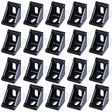 Boeray 20pcs 2028 Black Aluminum Corner Bracket for 2020 Aluminum Extrusion Profile Slot 6mm