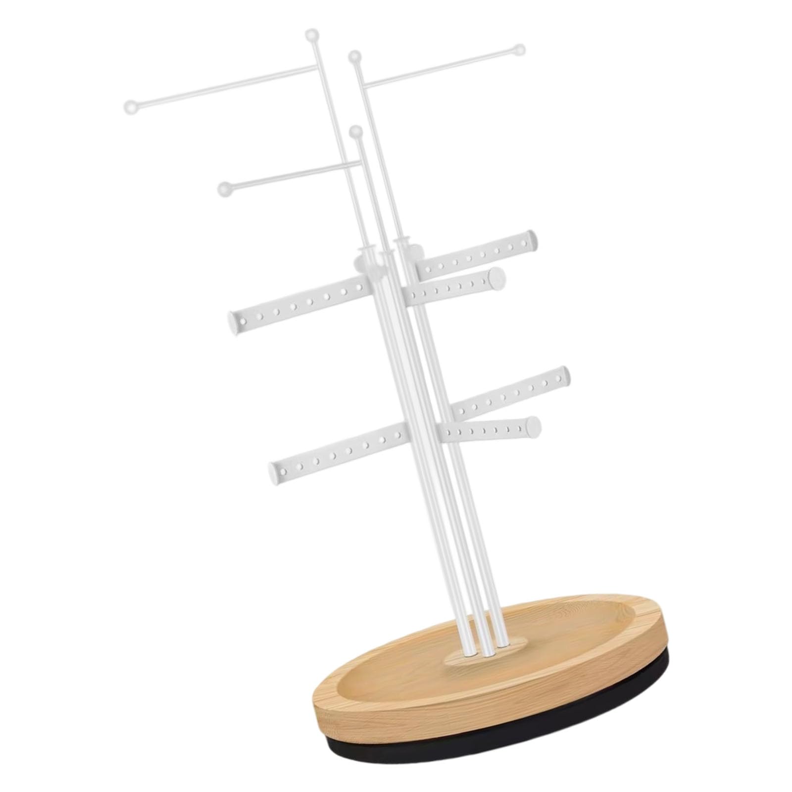 HDOYTXXM Multifunctional Rotating Display Stand Metal Frame and Wood Platform for Jewelry Store Necklace Exhibition Rack Elegant Rotating Jewelry Showcase