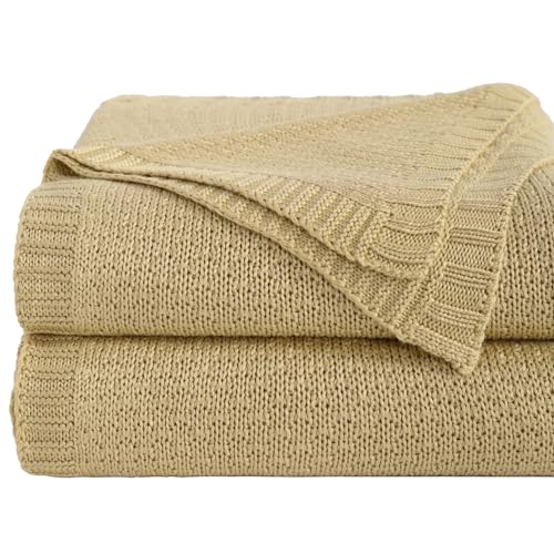 Image of NTBAY Rayon Derived from Bamboo Knit Throw Blanket, 51 x 67, Khaki