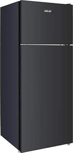 Akai GLASS241K - Frigorifero doppia porta, Statico, Nero, Classe energetica F