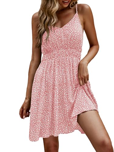 Image of SweatyRocks Women's Boho Floral Print Spaghetti Strap Cami Dress Casual Flare Short Dresses