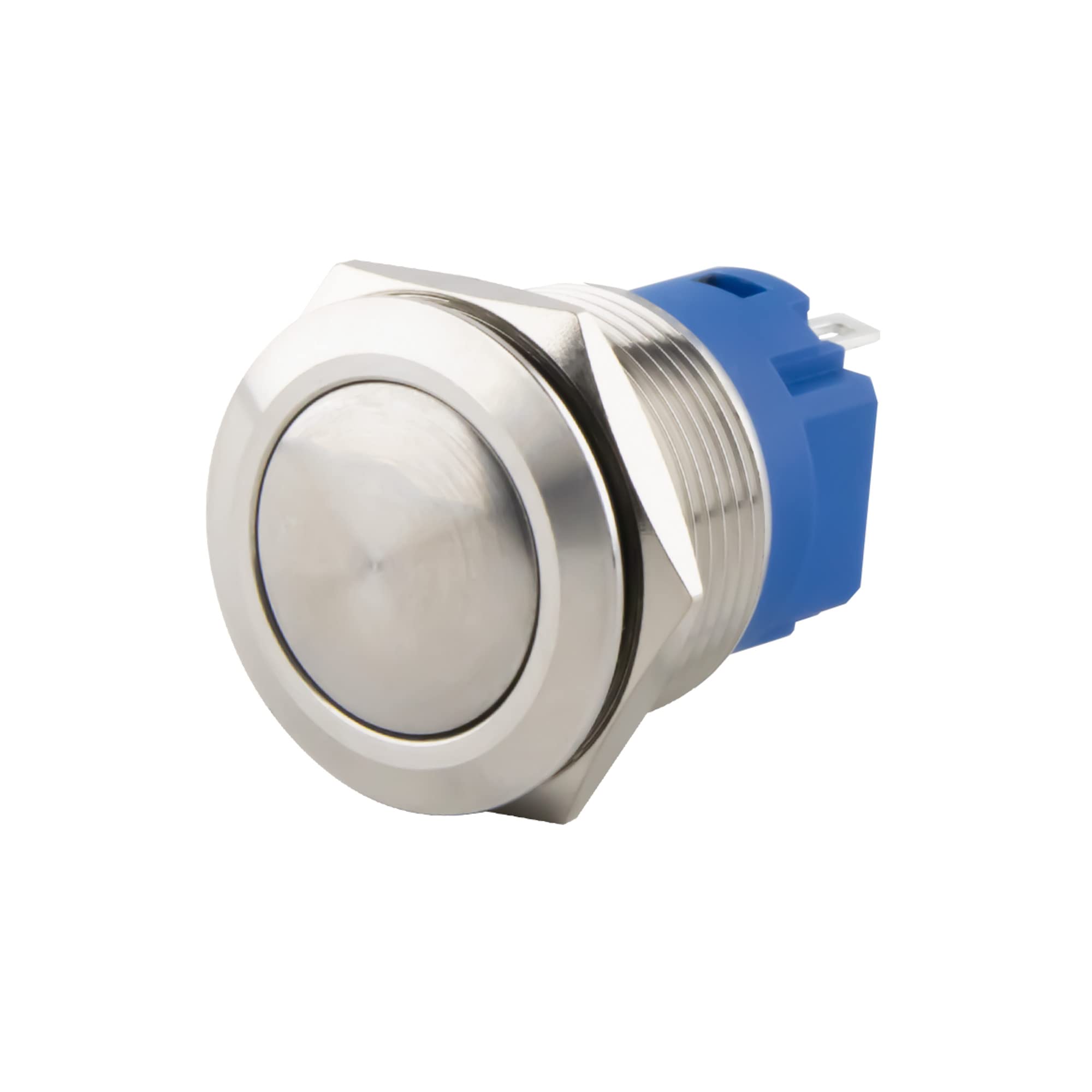 SeKi Stainless Steel Push Button Diameter 16 mm Touch Button Curved Head Shape Soldering Eyelets/Flat Connector 0.5 x 2.8 Connection Bell Push Button