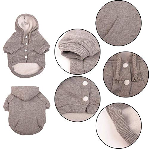Topsoso Fashion Shop Pet Coat Polyester/Cotton Basic Dog Hoodie，Dog Jacket,Dog Fleece For Young Dog And Large Dog,6 Sizes Avaiable And 4 Color For Choose (Red, S (Back 10")) #TOP4