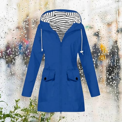 Chaqueta a prueba de viento mujer estilo gabardina larga impermeable y abrigo ligero casual 2