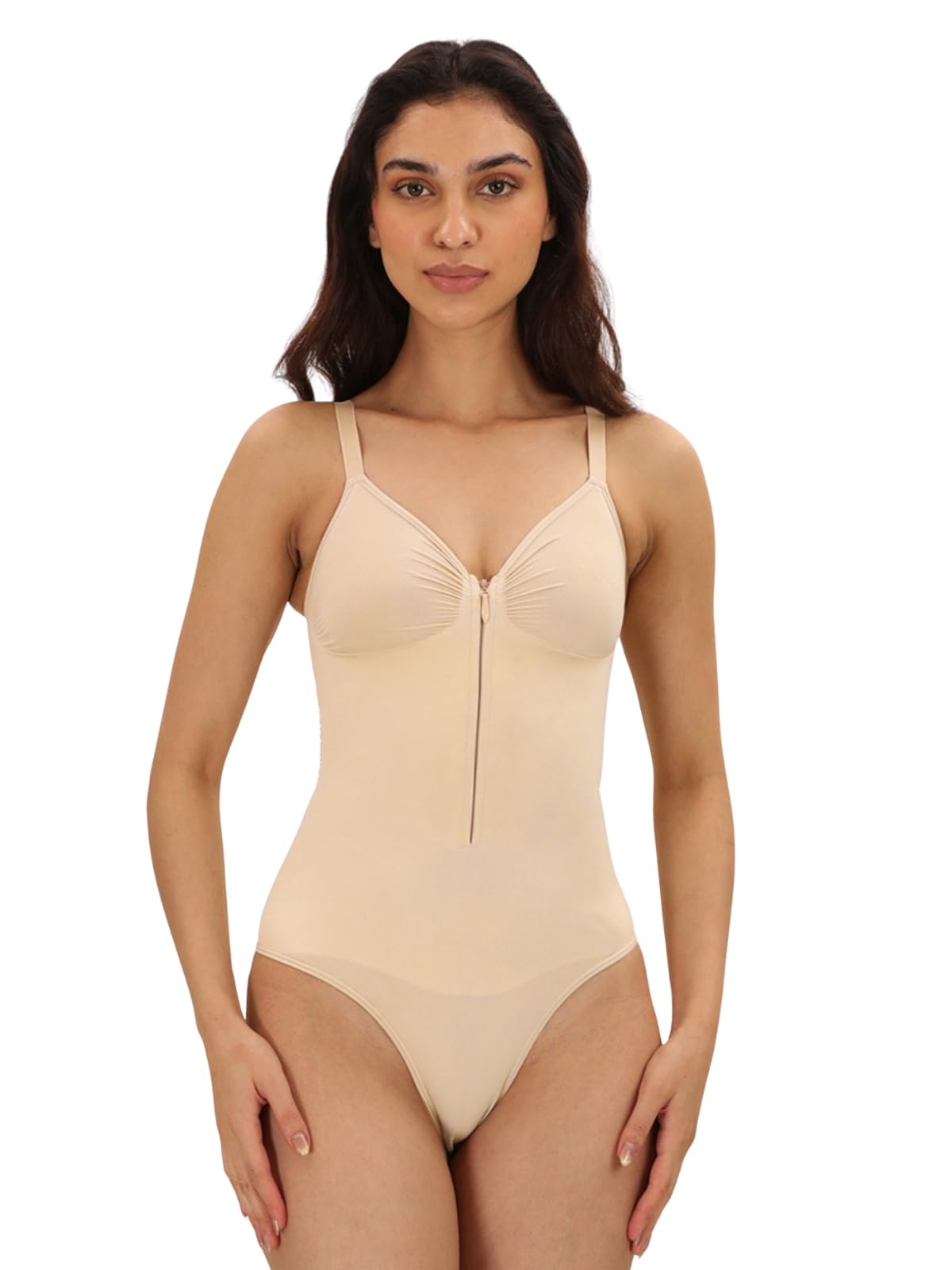underneat Women Seamless Stretchable Full Body Shaper with Front Zip-picture-0