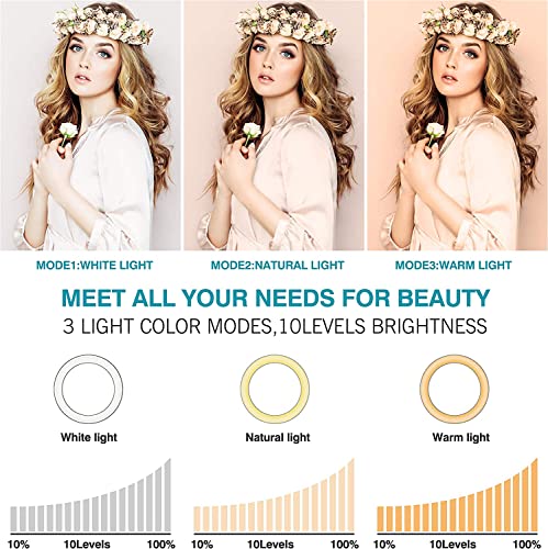 Anillo de luz LED para Selfie para Ordenador portátil, Escritorio, Youtube, lámpara de Relleno, Kit de iluminación para videoconferencia con trípode, Clip para Soporte de teléfono - imagen 8