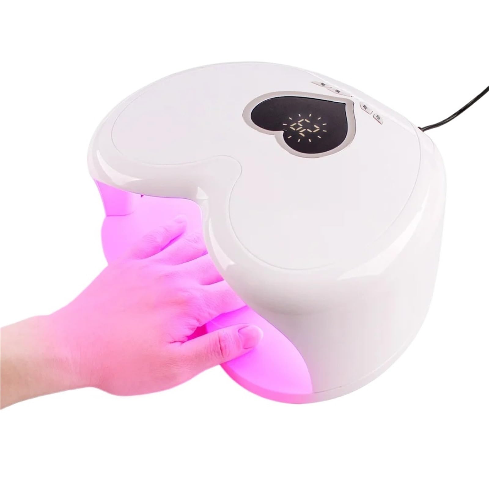 Lampa UV LED do paznokci, Urocza, szybkoschnąca maszyna do manicure i pedicure w kształcie serca, lekka, 96 W, lampa UV LED paznokci do suszarki UV do paznokci(Wit)