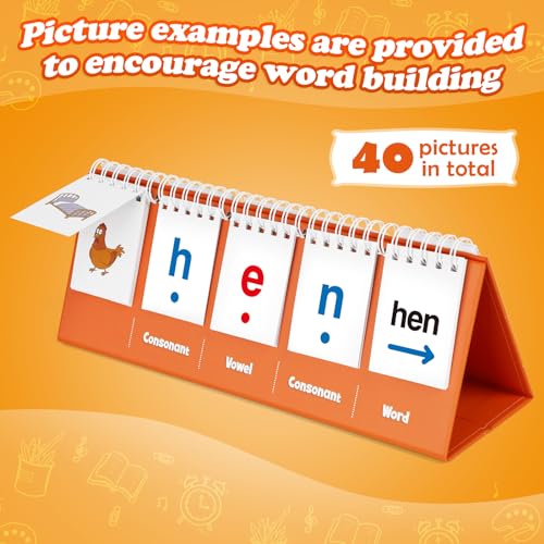 Aizweb CVC Word Games,Phonics Games Flash Card for Preschool Kindergarten Classroom,Learn to Read,Reading Manipulative Spelling Educational Toy Learning Activity Speech Therapy Teacher School Supplies