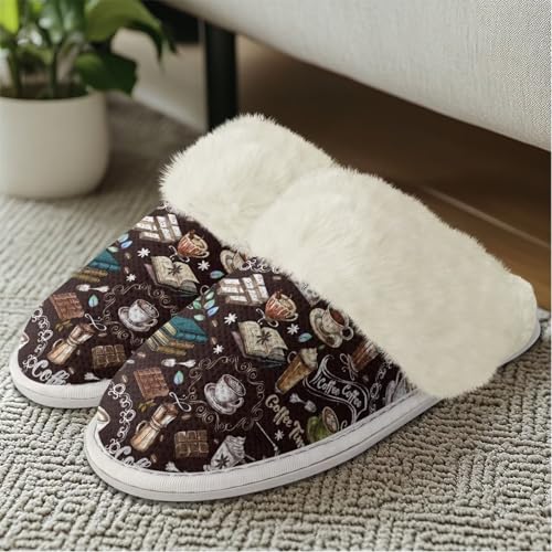 Fluffy Slippers for Women Comfy Warm House Slippers for Men Slip On Winter House Shoes for Bedroom Indoor3