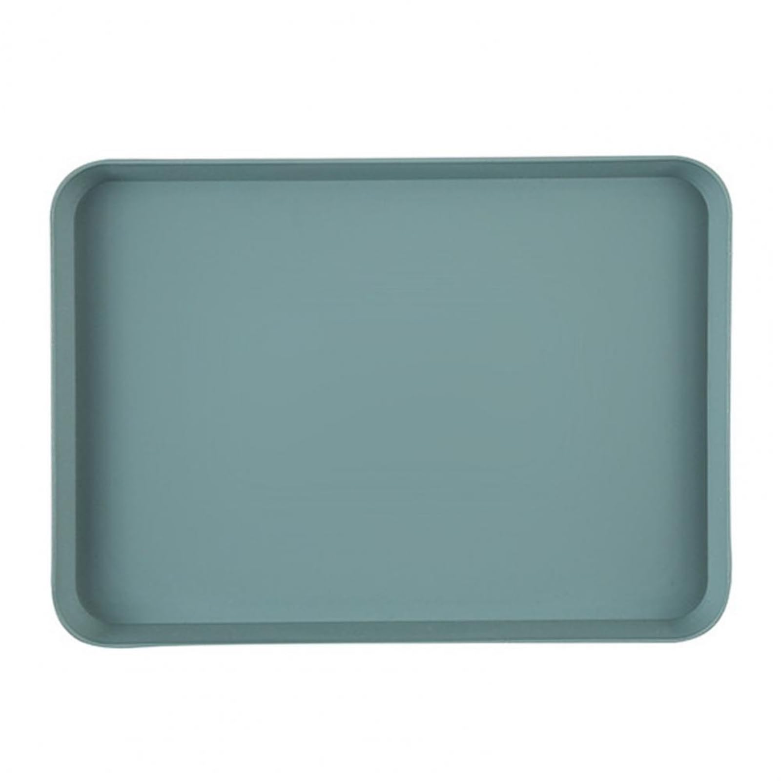 JINGYAN Breakfast Trays Rectangular Tea Tray Plastic Storage Home Kitchen Fruit Dessert(Blue,L)