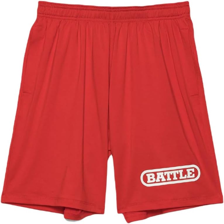 Battle Sports Big Logo Performance Shorts,4-Way Stretch, Moisture Wicking, UV Protection