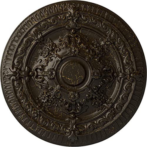 Ekena Millwork CM26VISHC 26"OD X 3"P Vincent Ceiling Medallion Fits Canopies Up to 6", Stone Hearth Crackle