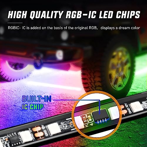 Nilight TL-300 4Pcs Car Underglow Neon Accent Strip Lights 256 Leds Rgbic Multi Color Diy Sound Active Function Music Mode With App Control And Remote Control Underbody Light Strips thumb #1
