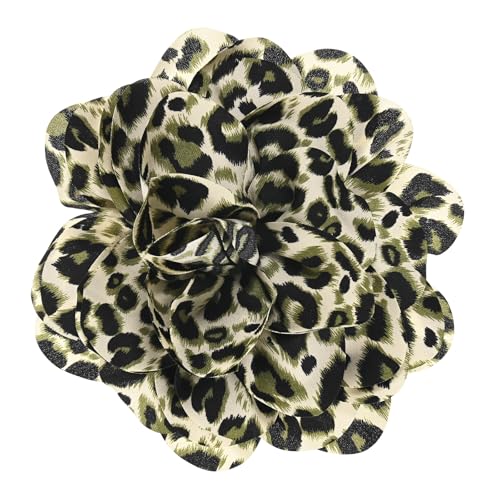 Image of M METERXITY Extra Large Rose Flower Brooches, Lapel Pins Dainty Satin Fabric Big Camellia Oversized Brooch Pin