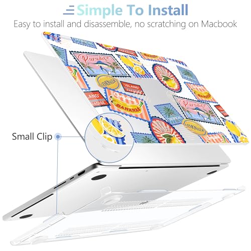 Image of MEEgoodo Case for MacBook Pro 14 inch (M5 /M4 /M3 /M2 /M1) Pro /Max 2026 2025 2024 2023 2021, Laptop Case Fit Model A3427 /A3426 /A3434 /A3112 /A3401 /A3185 /A2918 /A2992 /A2779 /A2442, Retro Tropical Pattern