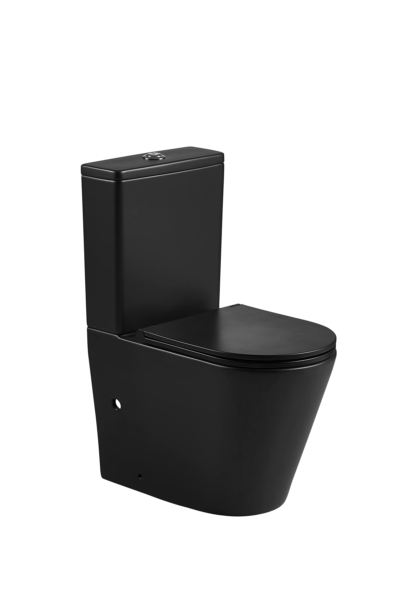 Inodoro BTW Turin Compacto | 7 Años de garantía | Color Negro Mate | 380x625x825 mm