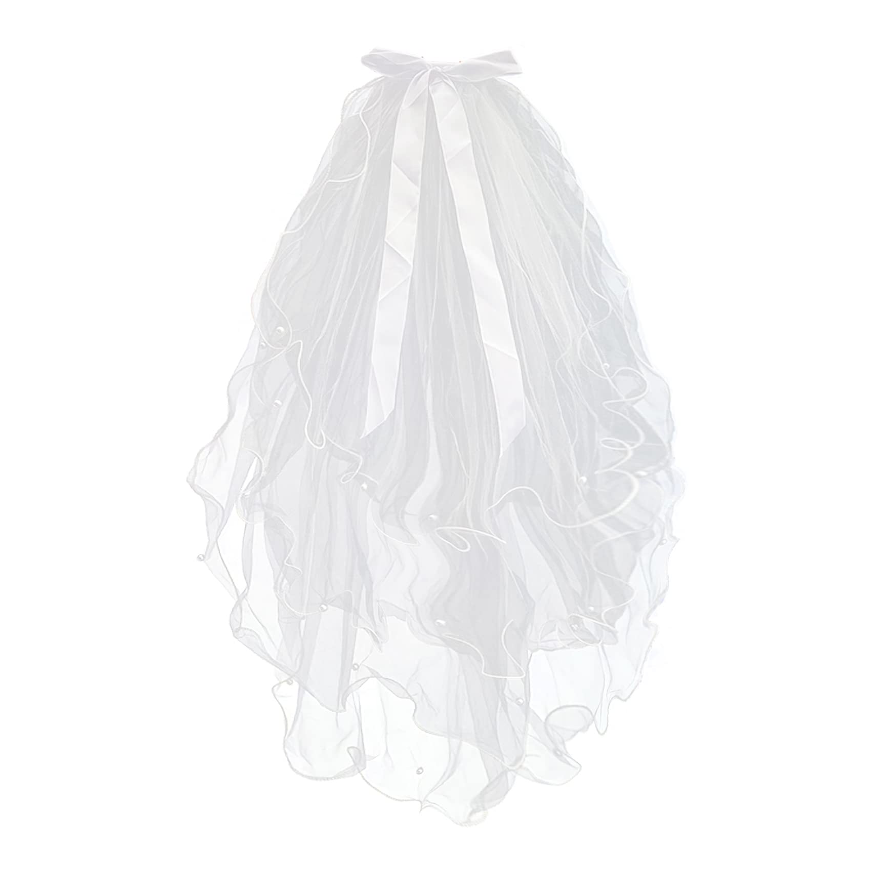 AUSUAYA Bridal Veil, Short Bridal Veil Women's Simple Tulle Cathedral Veil for Bachelorette Party and Wedding IT- W-V-1, eine Größe.