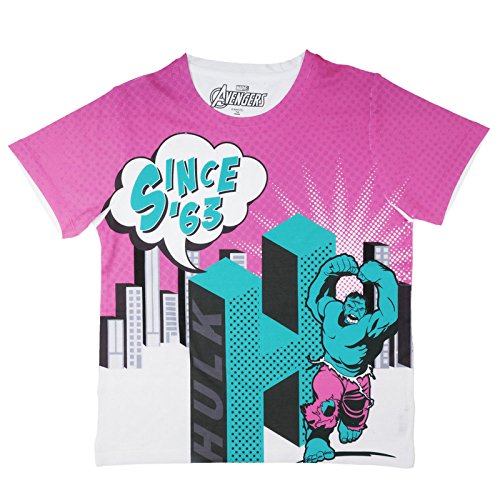 Image of Marvel Avengers by Wear Your Mind Boy's Plain Regular fit T-Shirt (DMA0019 Pink 13-14 Years)