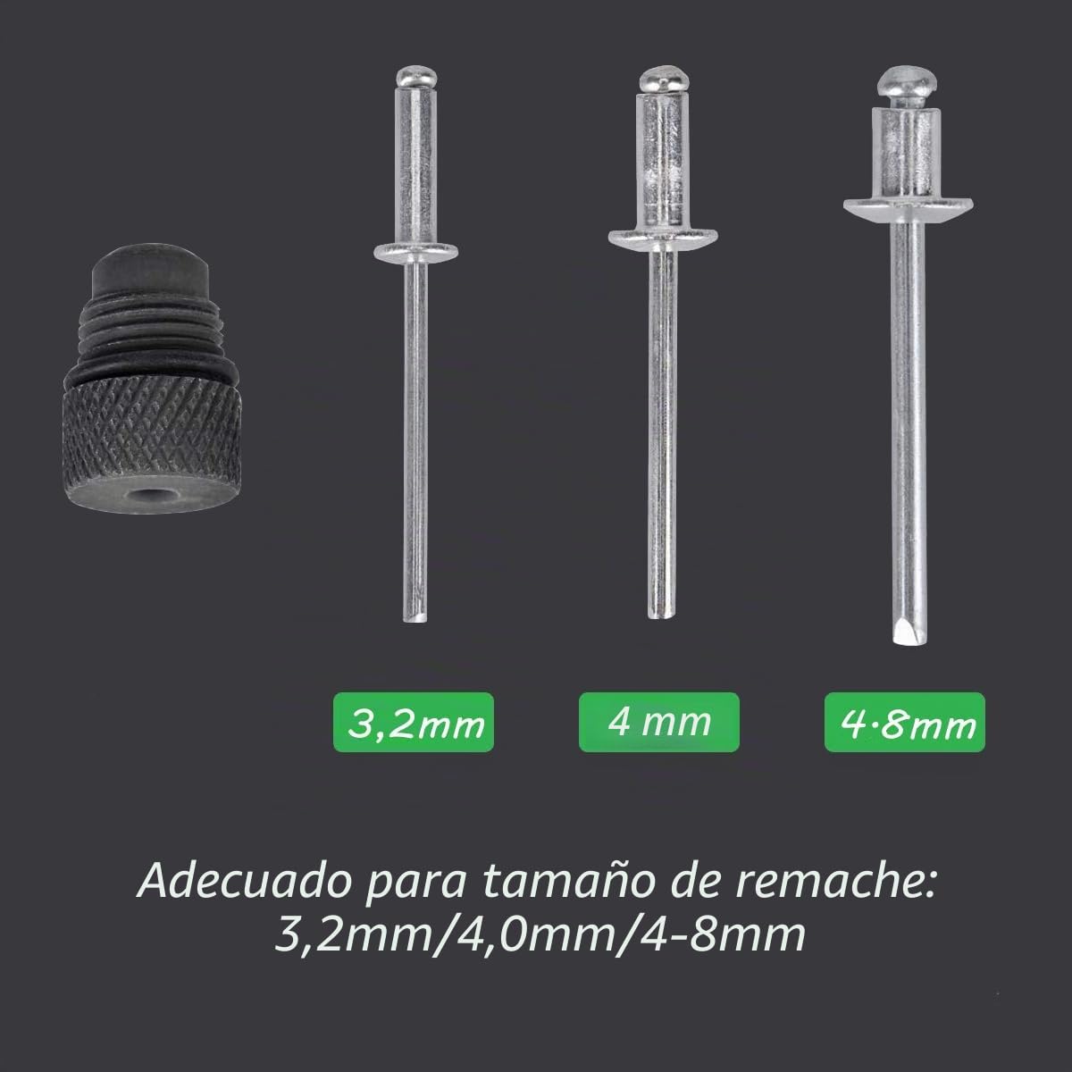 Pistola Remachadora Manual con Juego 40 Piezas Remaches 3,2/4,0mm, Pistola de Remache Profecional 13 Pulpugas, Herramienta de Remachado de Pistola