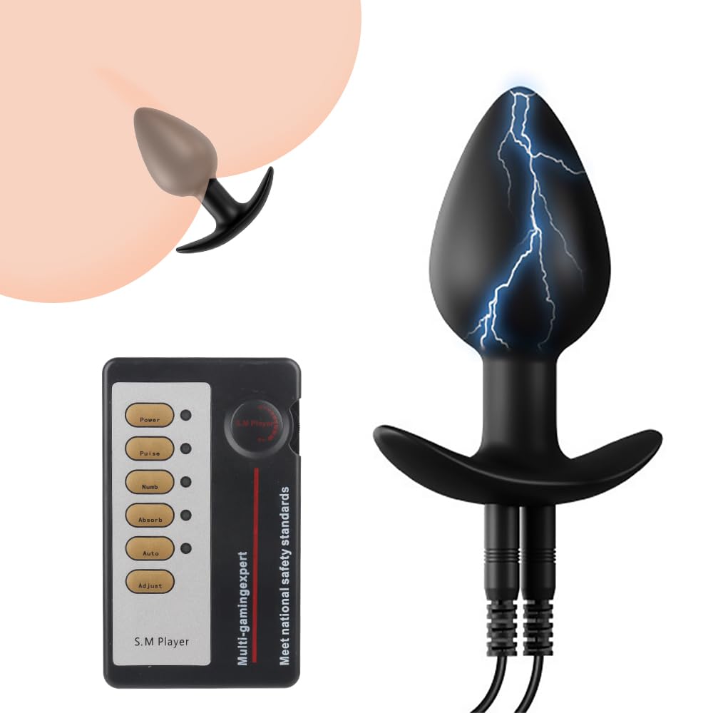 Juego de tapón anal de electrochoque, tapón anal electro, consolador pequeño, juguete sexual con corriente de estimulación para hombres, electroestimulación sexual
