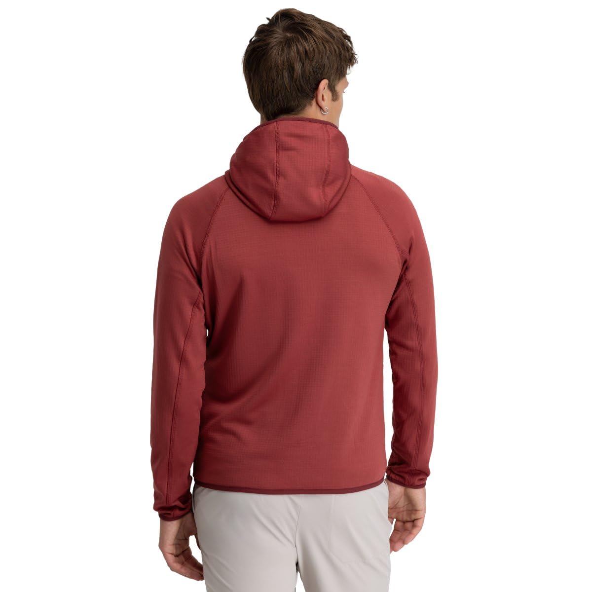 SIROKO - Giacca in Pile da Escursionismo con Cappuccio Stride Maroon