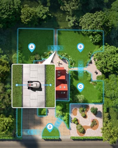 eufy E15 Robotmaaier zonder grenskabel, geen signaaluitval, geen RTK, TrueVision-technologie, slimme navigatie, tuin tot 800 m², nauwkeurig maaien, obstakelvermijding, app-bediening - Afbeelding 3