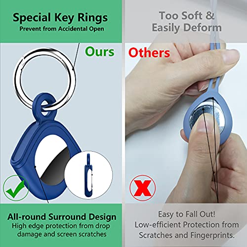 doeboe-for-Airtag-Holder-2-Pack-Fully-Waterproof-AirTag-Keychain-Case-Cover-Hard-Airtag-Dog-Collar-Holder-for-Apple-Airtag-Tracker-Shockproof-Anti-Scratch-Light-for-KeyLuggage-BlackBlue