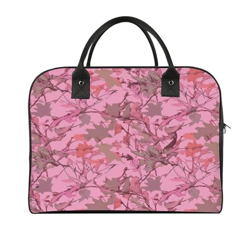 Bolso Tote Camuflado Rosa con Asa Ajustable y Zipper miniatura 1