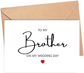 To My Brother On My Wedding Day Card - To My Brother Card - Wedding Day Card To Brother - Card For Brother On My Wedding Day - Wedding Congratulations Card
