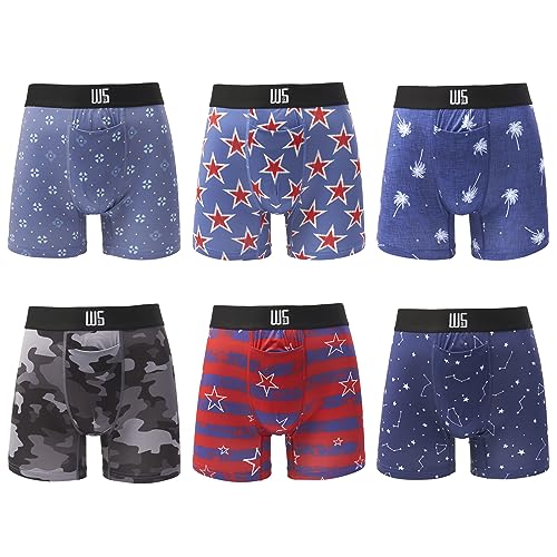 Warriors & Scholar Men’s Trunk Underwear – Moisture-wicking Trunk Boxer Briefs