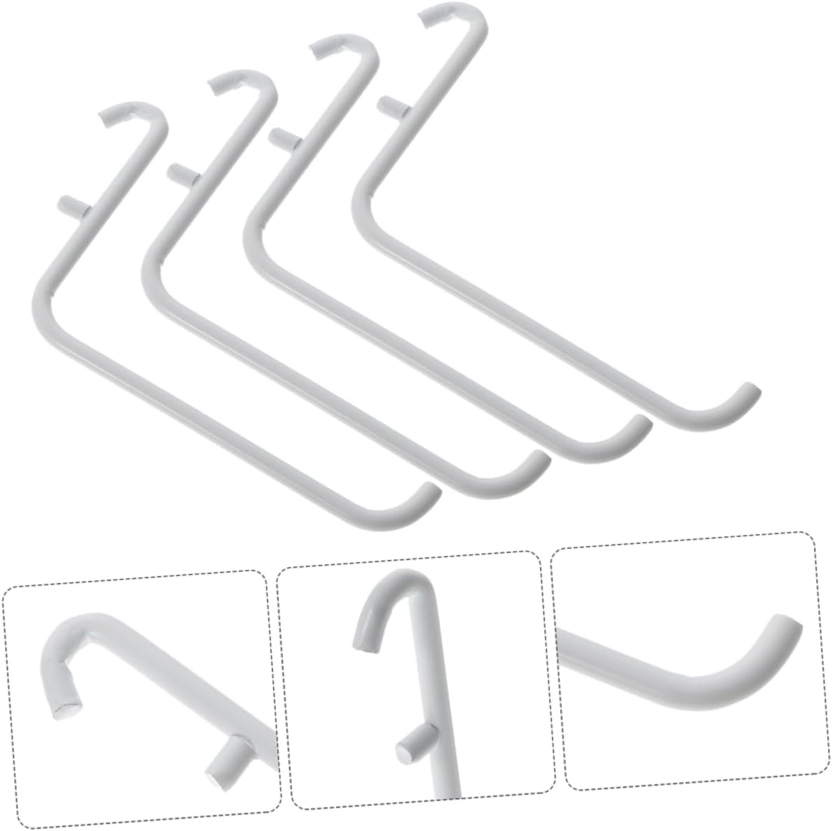 Luxshiny 4pcs Pegboard Hooks Metal Paint Bracket for Storage Organization Home Office DIY Tool Hangers