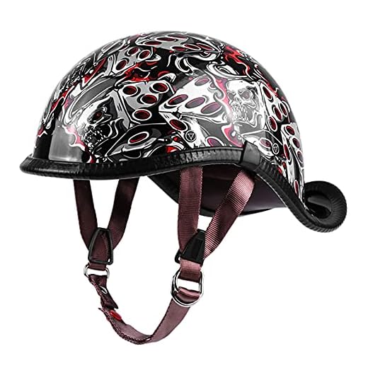 Motorcykel halvhjälm för män och kvinnor med solskydd ECE-godkänd - vuxen unisex för cykelscooter ATV UTV Chopper Skateboard
