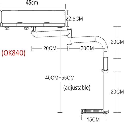 Miniatura 5 de OK850 - Soporte de montaje para computadora portátil de 360 grados con movimiento completo, para escritorio, mesa de comedor, mesa de escritura,
