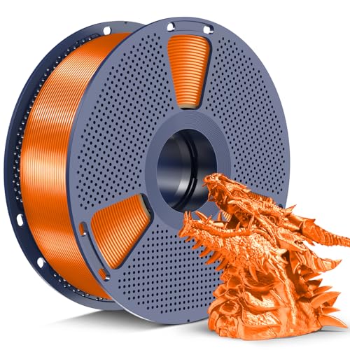 Image of SUNLU Silk PLA+ Filament 1.75mm, Chrome Like Gloss Finish, Smooth Silk Texture, Upgraded Formula for Stable Printing, 1kg(2.2lbs) PLA Plus 3D Printer Filament, Orange