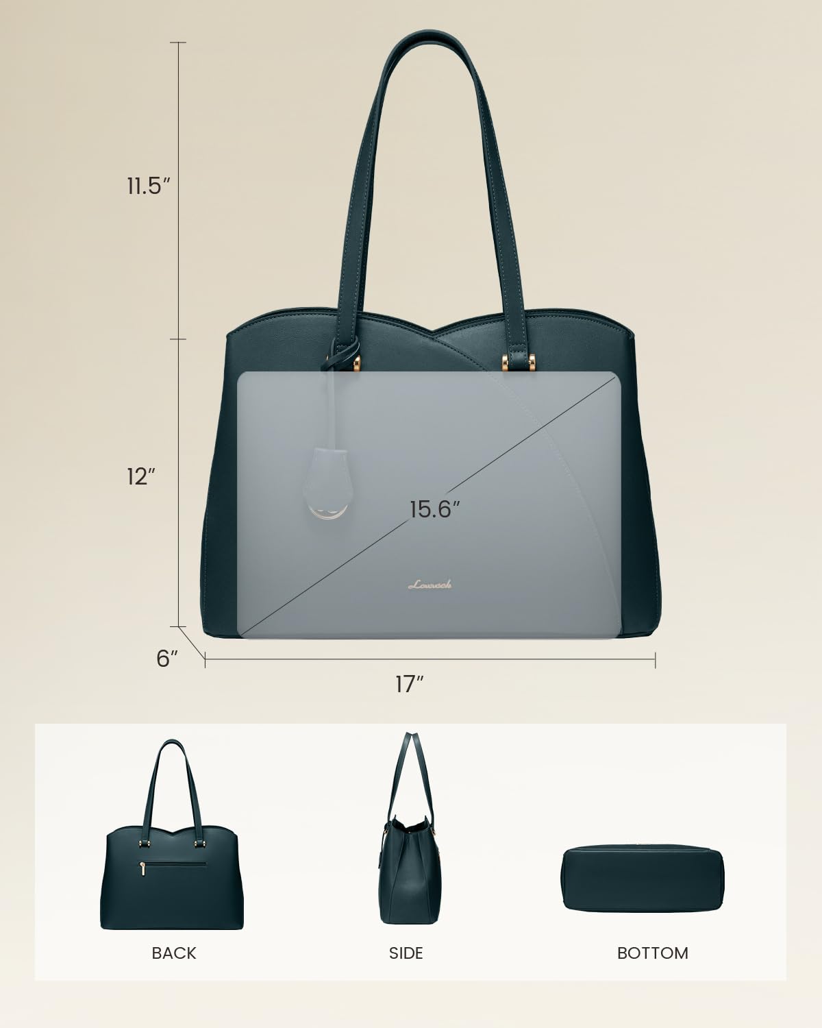 LOVEVOOK Sac Cabas Femme, Grand Sac 0rdinateur Sac a Main pour Les Cours Lycee, Sac Fourre Tout Sacoche de ravail University