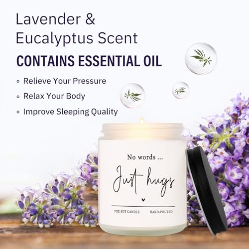 Leebbsin Sympathy Gift- 7oz No Words Just Hugs Candle Handmade Lavender- Bereavement/Thinking of You Gifts - Image 3